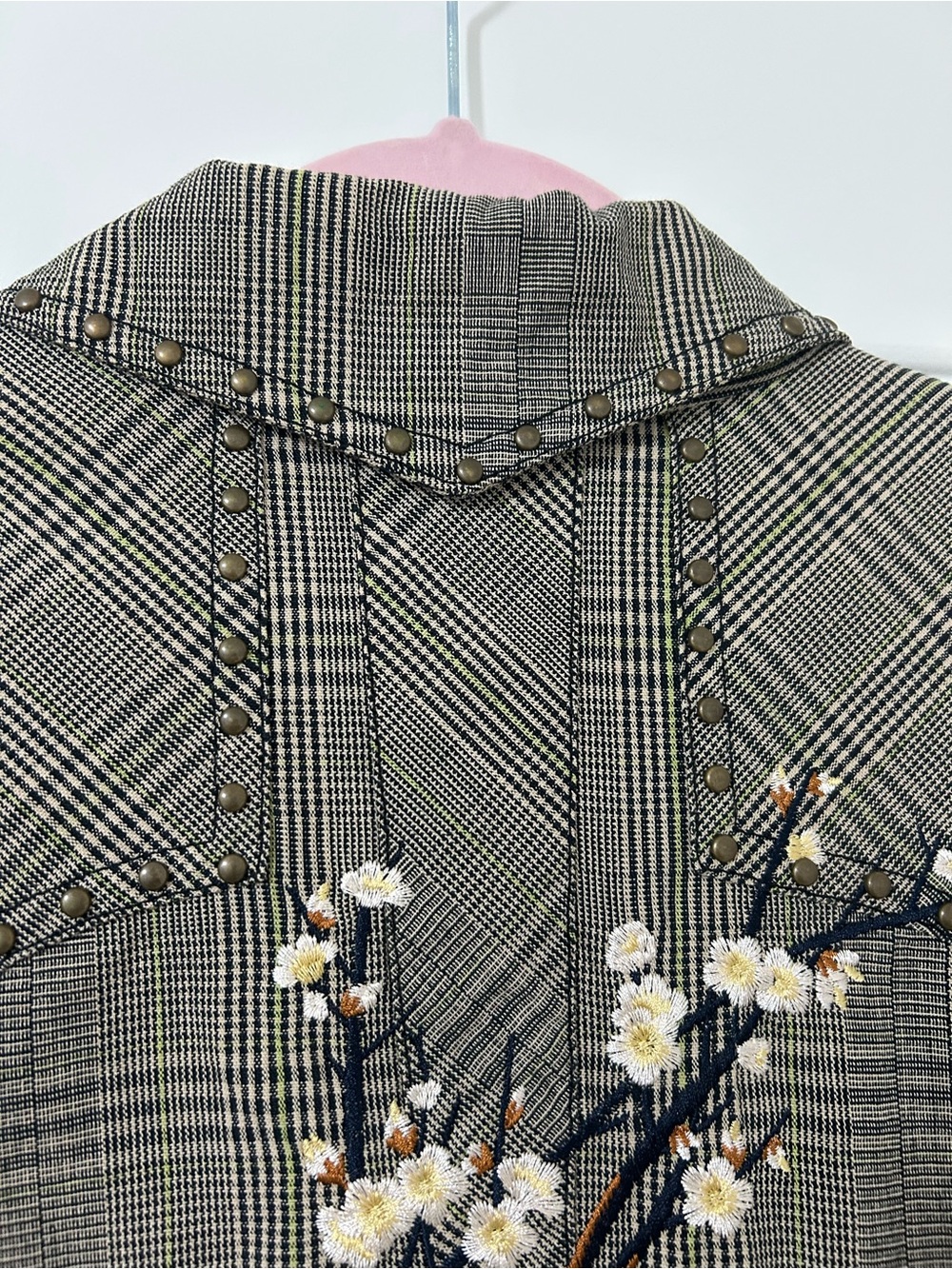 Johnny Was Workshop Plaid Embroidered Blazer - Picture 12 of 14